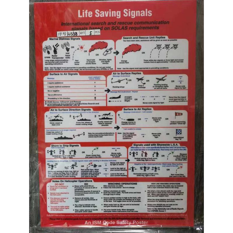 救生信号及救助方法图解 IMO标识 船舶海上采油平台救生信号表331