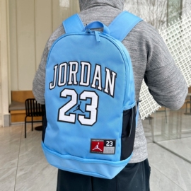 jordan飞人23号可调节大容量仿球衣，北卡蓝运动休闲双肩背包fq0951