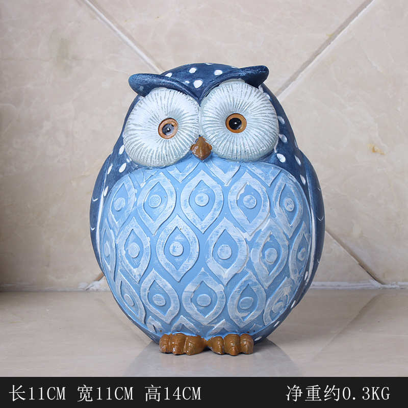 可北欧清新桌面家居小树脂猫头鹰装饰品儿童摆件爱小卧室摆设酒柜
