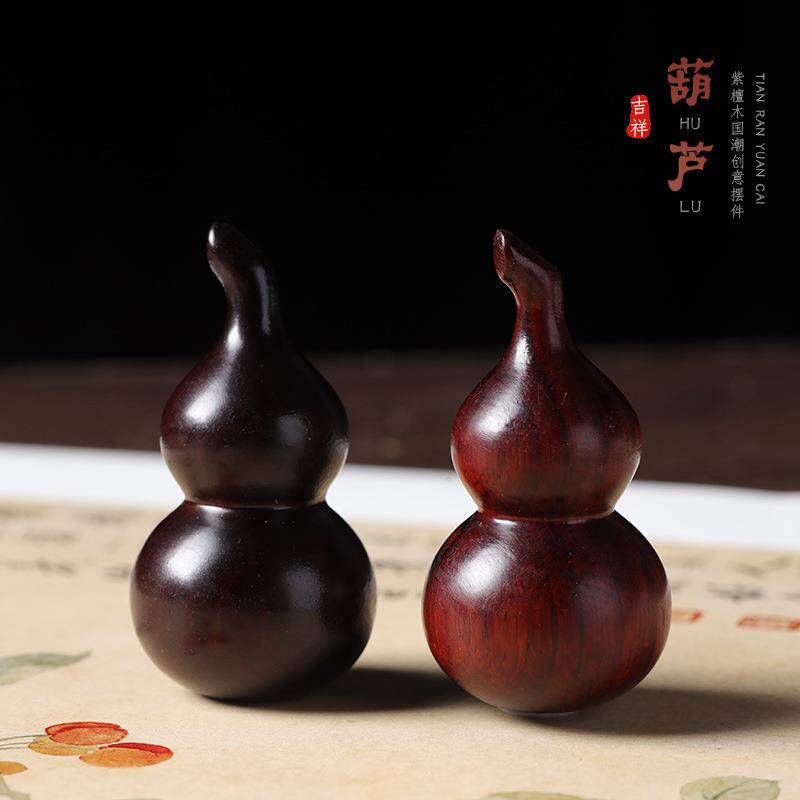 紫檀木雕葫芦男文玩福禄实木随身把玩件小摆件吊坠手把件厂家货源