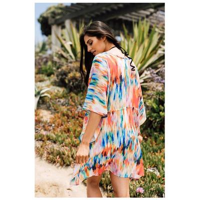 Loose Blended Deep Up Cover Neck Dress Sexy Bikini Chiffon