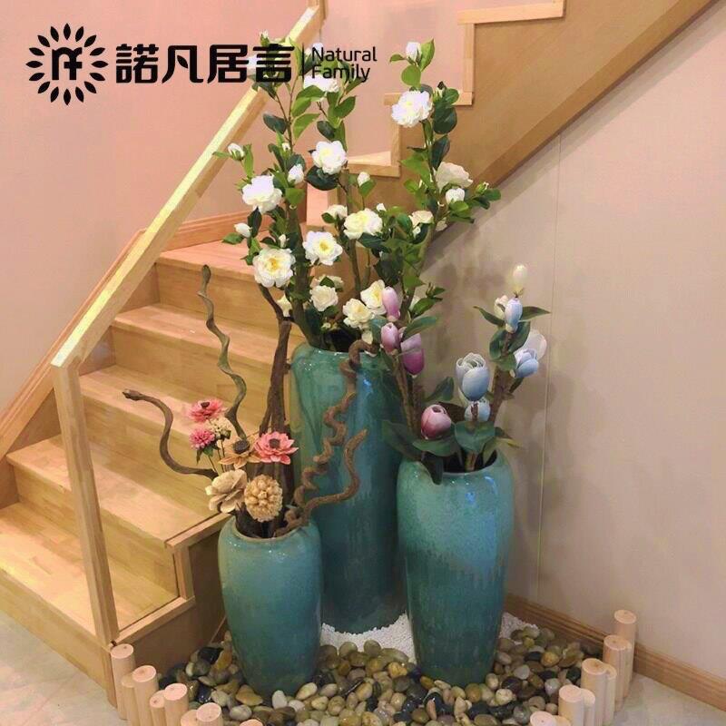 陶瓷落地花瓶干燥花颜色釉窑变插花现代欧式客厅花器ins摆件大花