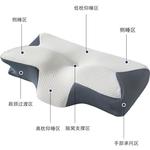 卷装蝴蝶形记忆棉枕头侧睡慢回弹牛角记忆枕頭睡觉护颈椎枕芯