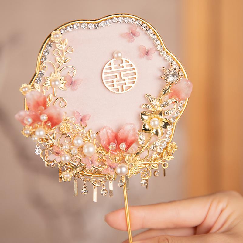 凤歌古风小团扇中式婚礼扇子新娘秀禾扇巴掌扇晨袍古典中式团扇