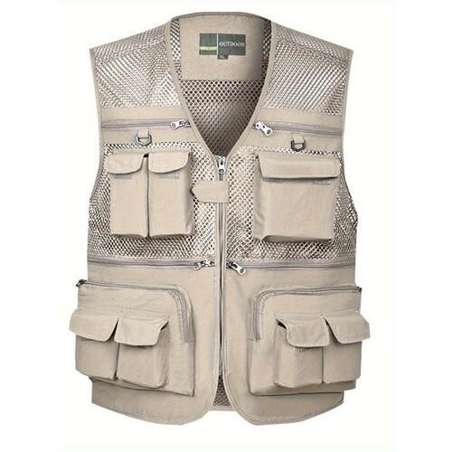 R 22905 Multi-Pocket Mesh Vest for Men 多口袋网眼背心