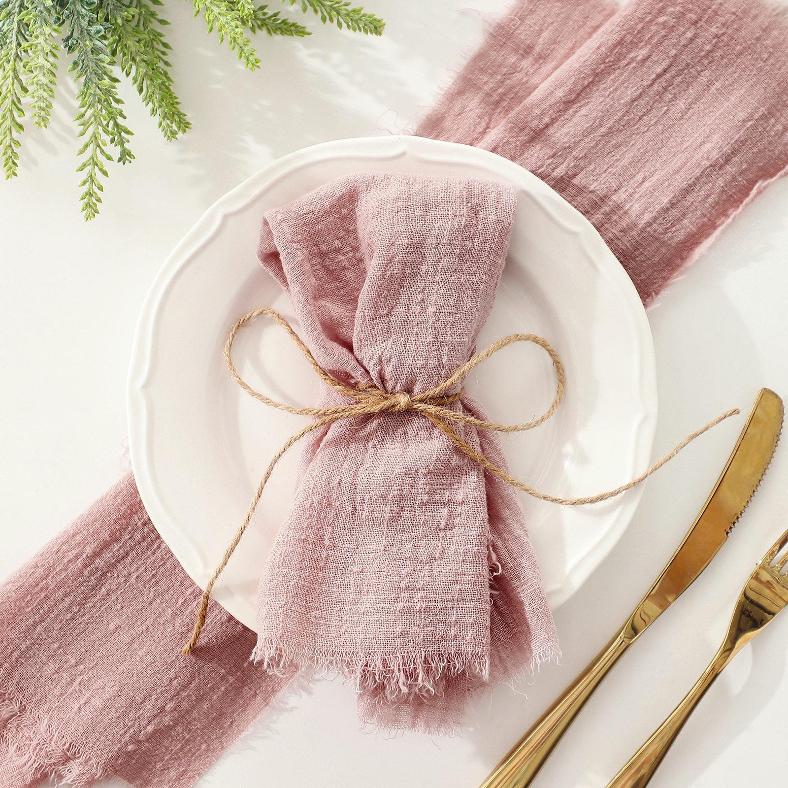 6PCS Red Cloth Napkins F Wedding Meeting红色结婚餐厅餐巾