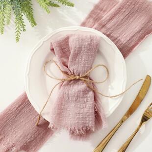 6PCS Red Cloth Napkins F Wedding Meeting红色结婚餐厅餐巾
