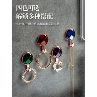 轻奢宝石挂钩免打孔强力承重门后墙上挂衣服卫生间无痕粘钩壁挂