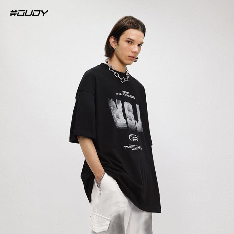 T-shirt short-sleeved trendy loose pattern inverted text