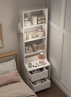 头柜简约现代室床型多功能卧床边储物柜小书架一体简易云梯22423