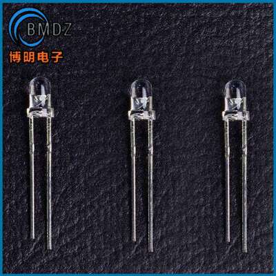 F5/5mm平头无边白光长脚胶体高6.8MMf5平头白直插LED发光二极管