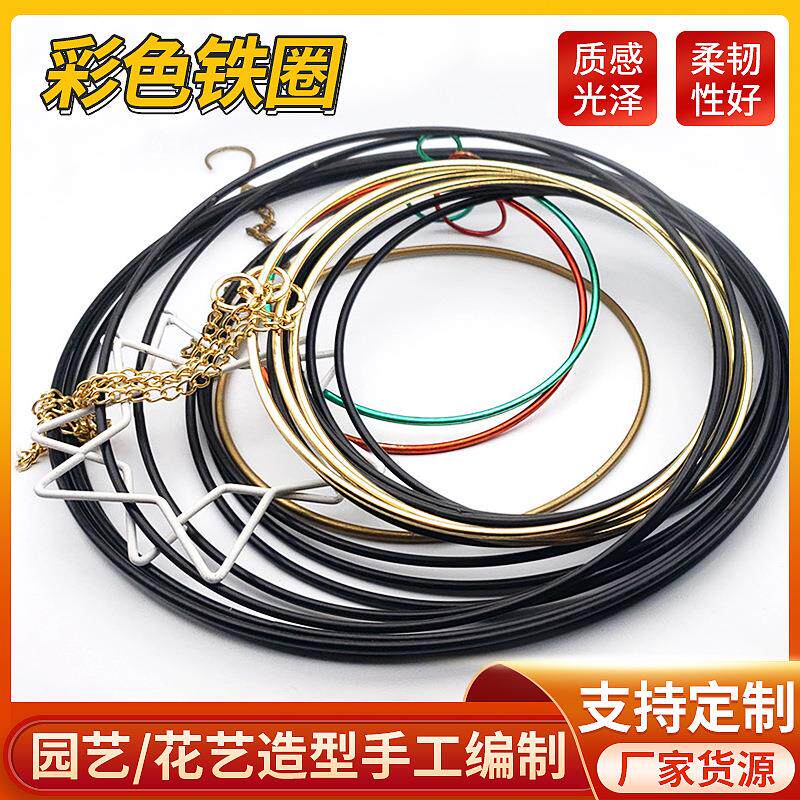 彩色铁圈思彩厂家软铁丝氧化铁丝园艺花艺造型手工编制彩色铁丝