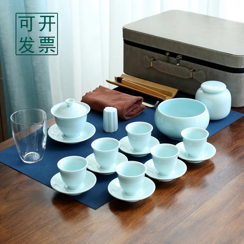 茶艺教学茶具套组茶艺师培训考试功夫茶具可携式套装白瓷行茶盖碗