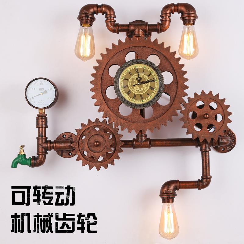 美式复古工业风厅酒YI吧网咖个性意创壁餐灯轮过道走廊齿装饰灯