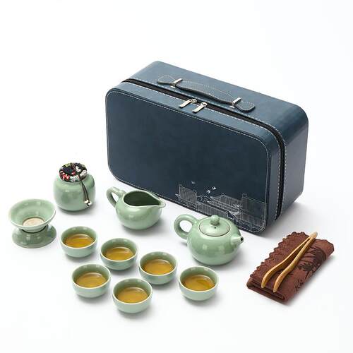 正品哥夫窑旅行茶具套装家用户外简瓷约中式陶茶茶杯功泡茶便壶携