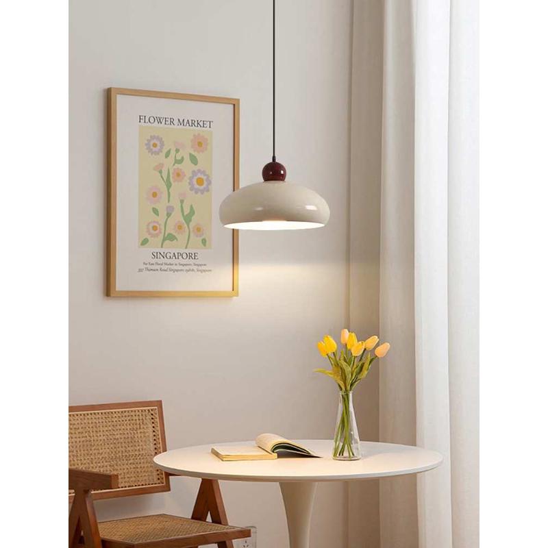 餐厅灯现代简约设计师款奶油风创意飞碟餐桌吧台灯卧室床头吊线灯