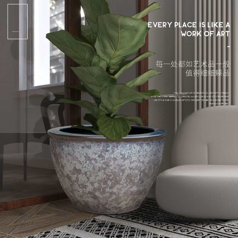 莲粗碗盆荷花陶瓷大缸仿缸大水缸景德镇睡莲庭院锦鲤石鱼缸盆陶