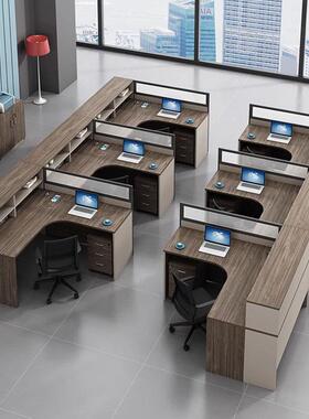 工职员办公桌卡椅YZM组合屏转角员工桌风双位财务座位办公室简约