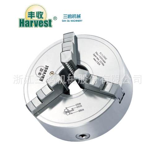 丰收牌锻钢盘体卡盘K11-250三爪高精度（0.0mm内）手动卡盘