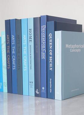 蓝色简约装饰真书 样板房陈列装饰书 样板间饰品摆件 摆场道具书