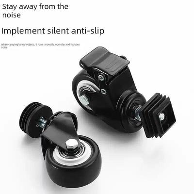 简易滑轮置物架转向轮衣架移动货架万向滑轮铁不锈钢圆方管桌脚轮