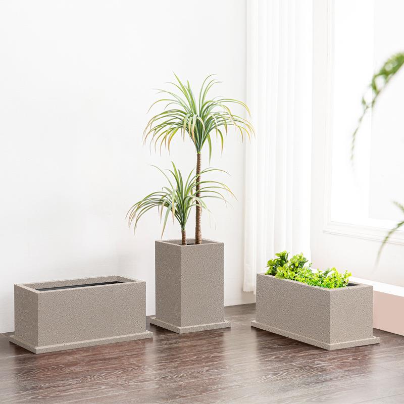 长方形水泥板花箱户外庭院种植箱花卉绿植市政道路园林大花盆