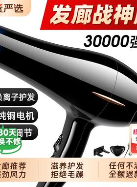 电吹风机负离子护发静音速干家用大风强力新款风筒理发店发廊专用