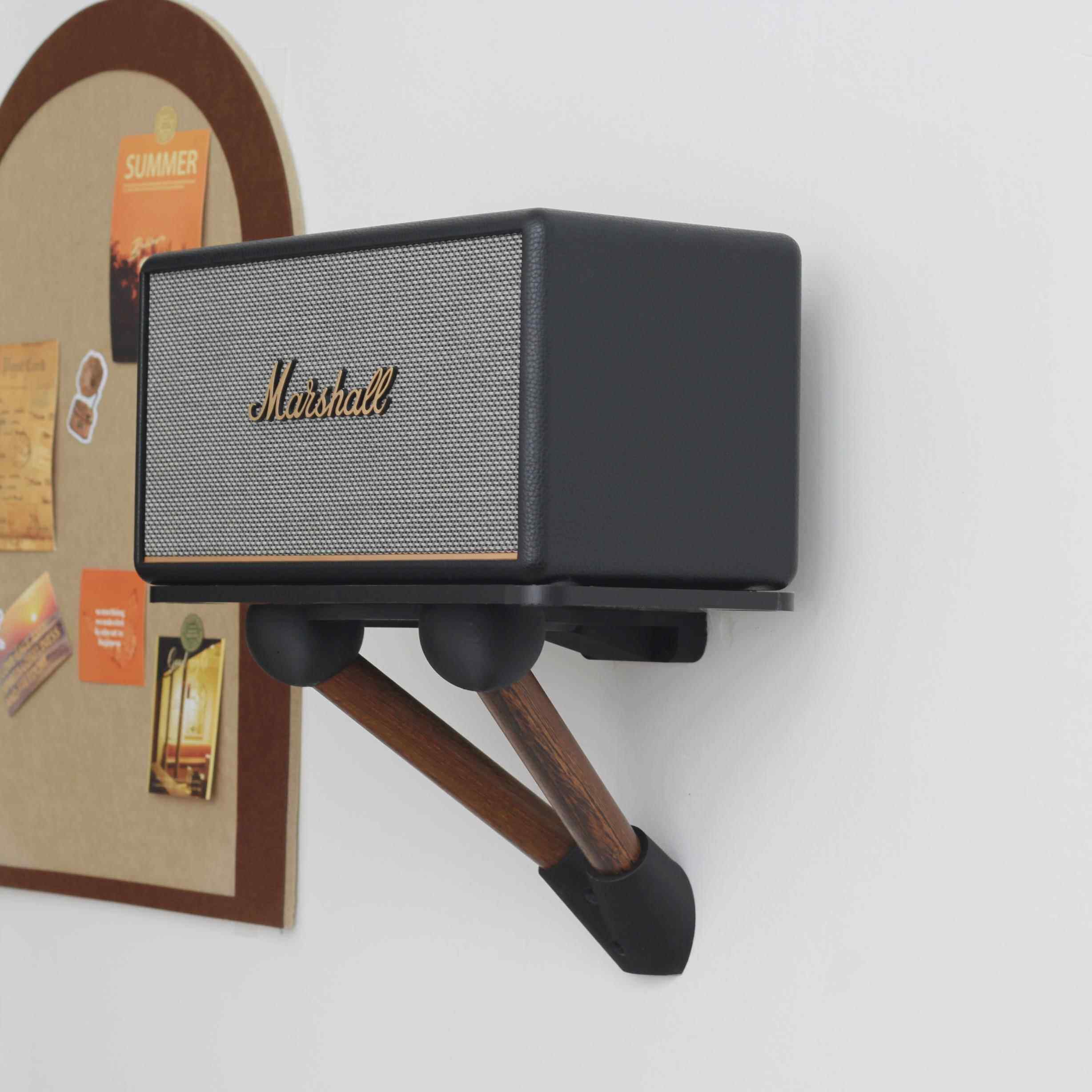 适用MARSHALL马歇尔音响壁挂支架acton/stanmore音箱实木上墙托