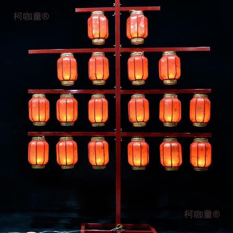 款婚庆中式红灯笼屏风路引中国风汉唐婚礼铁艺灯光背景布置麦太保