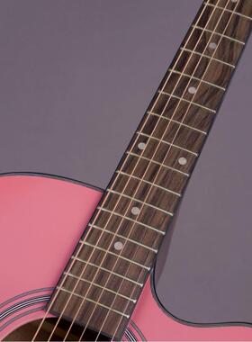40寸亮光民谣吉他 云杉沙比利guitar粉蓝色木吉他无标A桶原声乐器