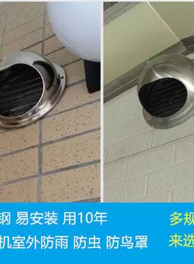 油烟机室外防雨防虫防鸟罩不锈钢外墙防风罩烟机排烟罩烟管帽罩子