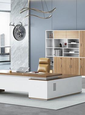 办公桌简现代公室办家具椅组约HH-QZ411合经理总裁豪华桌桌子老板