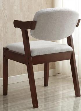 实木餐椅家用餐桌椅包宿手舍学生学习桌椅子舒适软带16508扶书靠