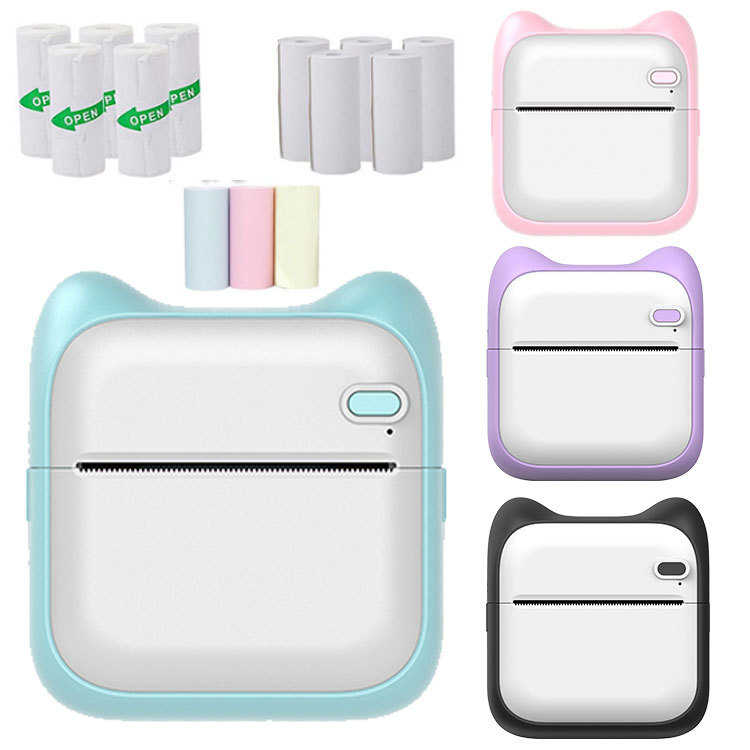 HD Mini Printer Cute Size Inkless Portable er Thermal Label