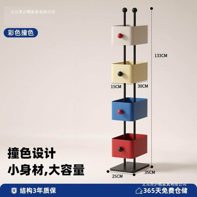 家用落地多层书架方盒铁艺置物架转角储物柜收纳展示柜隐形柜子