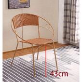 ft户外家用舒服弹跳单人办公靠背钢筋阳台实心藤椅藤椅子圆仿休闲