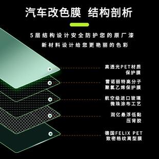 汽车改色膜超亮金属暗影蓝柠檬黄玫红梦幻蓝琥珀金曼巴绿改装 贴膜