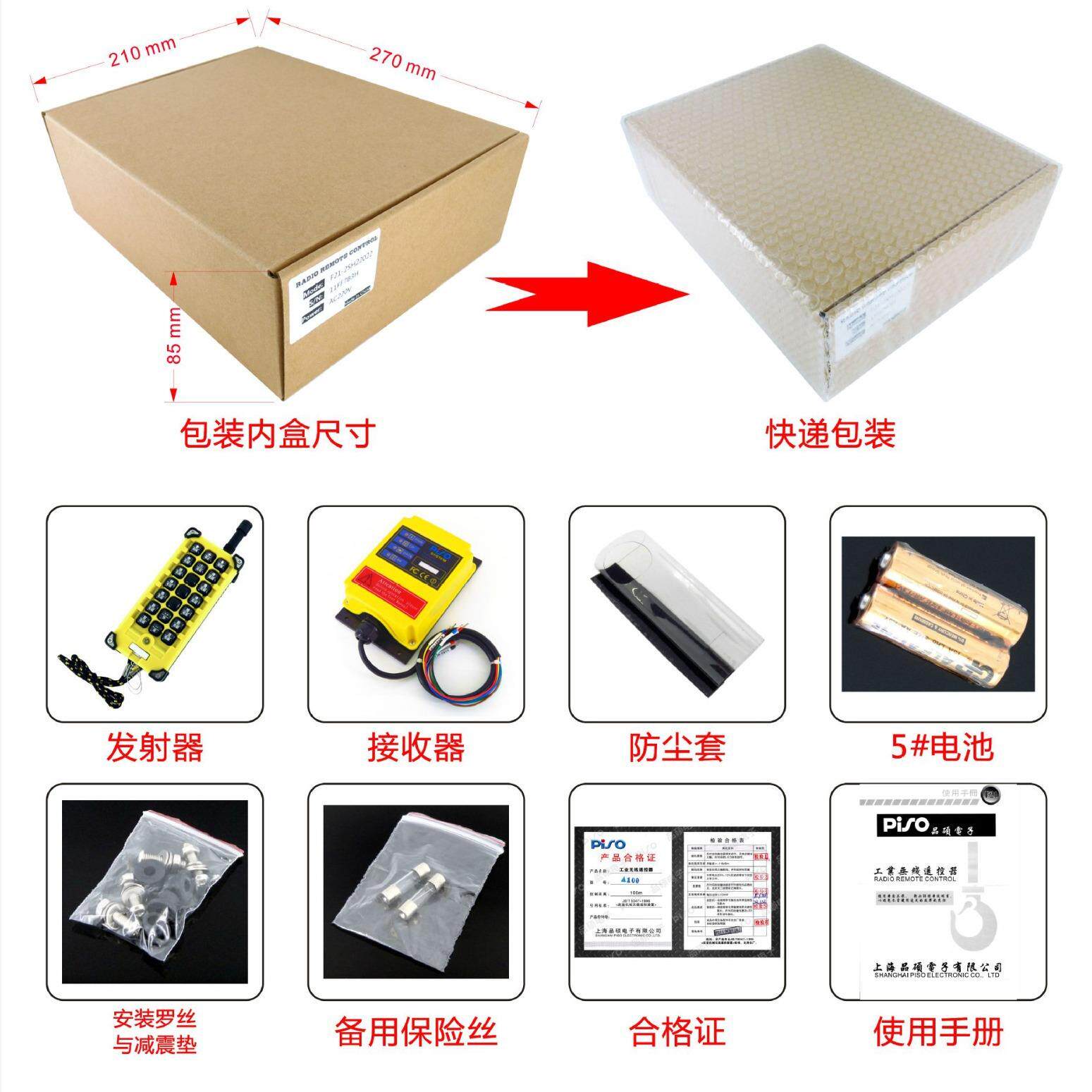 /品硕F23A-21S按键名可定炮车(装粮机)工业无线遥控器