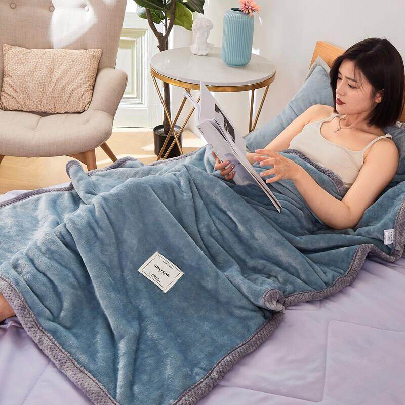 小毛毯被子办公室午睡沙发空调盖毯子加厚珊瑚绒单人法兰午休夏季