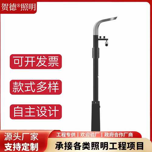 一体化智慧路灯城市多功能智慧灯杆监控照明气象监测智能充电桩物
