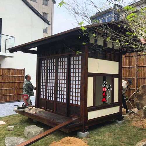 户外庭院禅意茶室名宿造景凉亭日式移动小木屋别墅仿古中式木房子