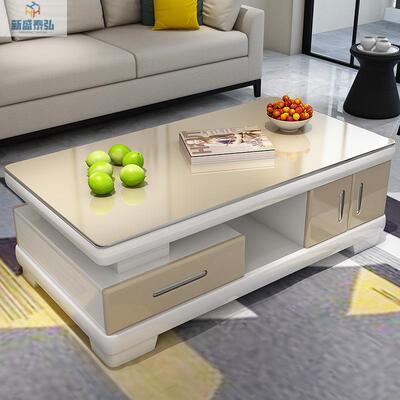 钢琴柜烤ADY漆茶化玻璃面板家用客厅小几户型电视组合钢茶桌现代