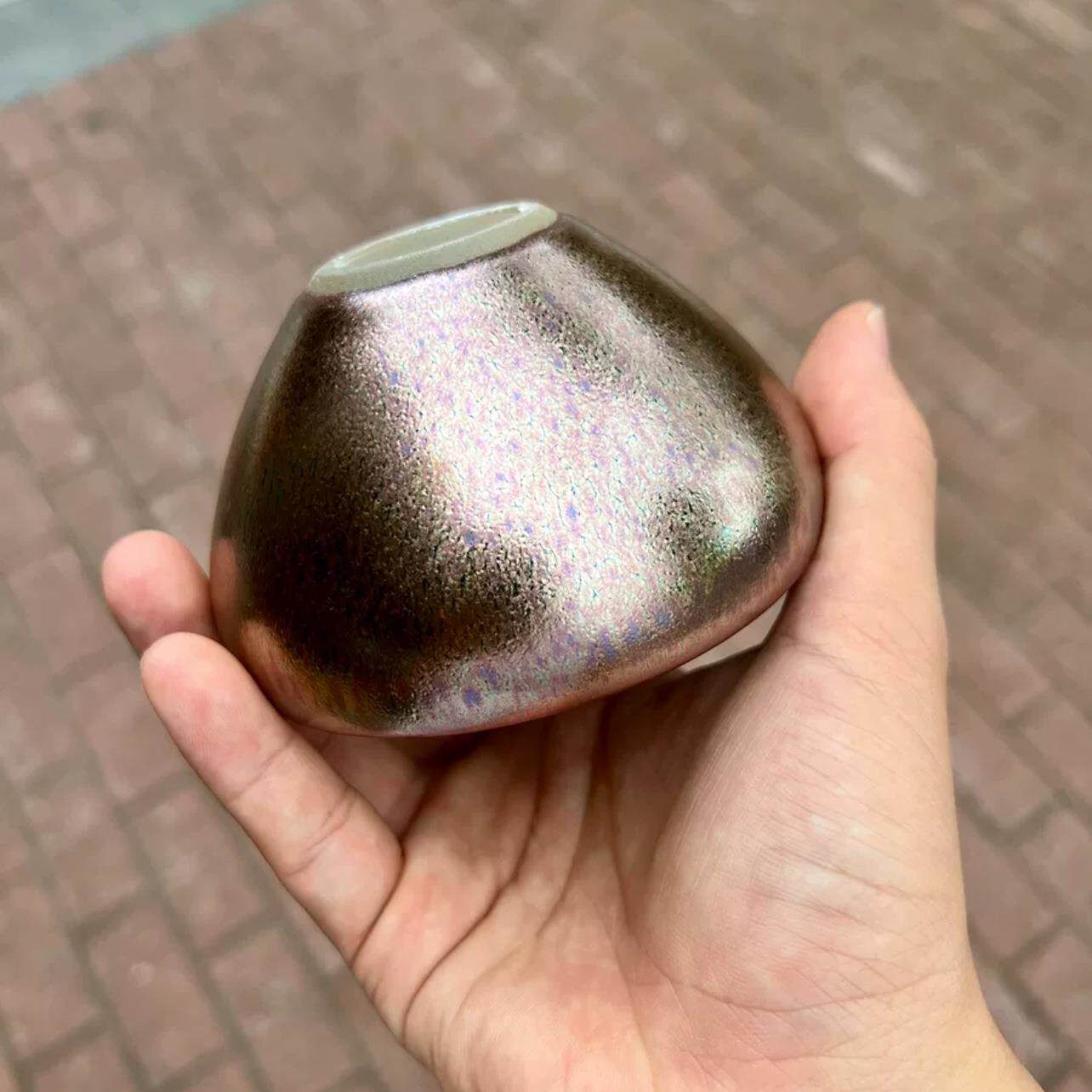 彩金百花绽余群紫金花雕油滴盏彩矿金系GBV放列建阳原釉高端超主