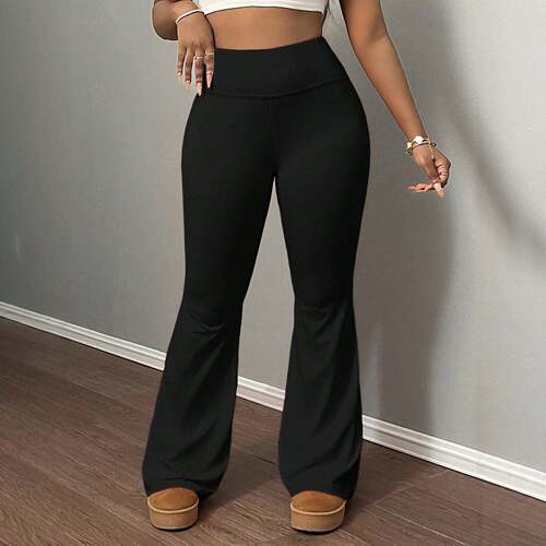 high waist hip slim yoga pants flared sports pants Boot Cut