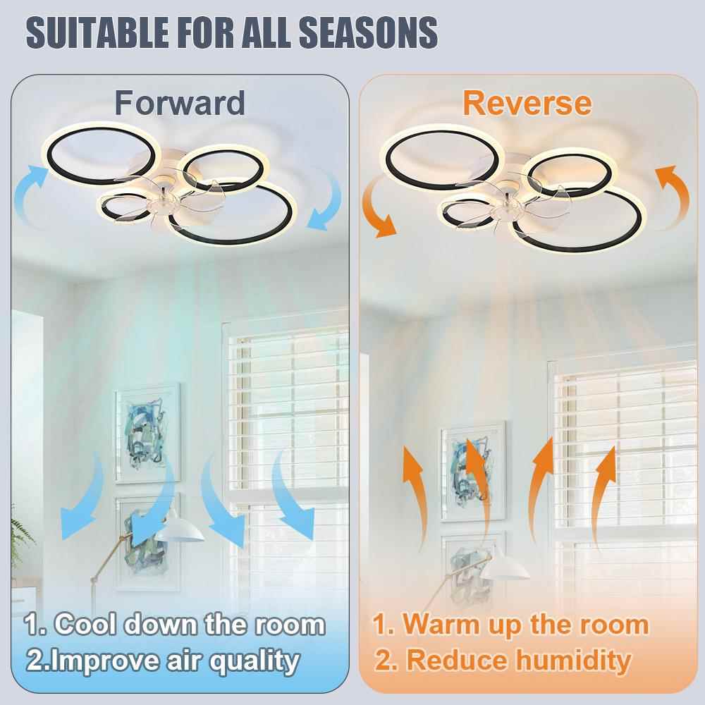 卧室风扇灯吸顶灯新款智能电扇灯客厅餐厅简约吊扇灯智能控制