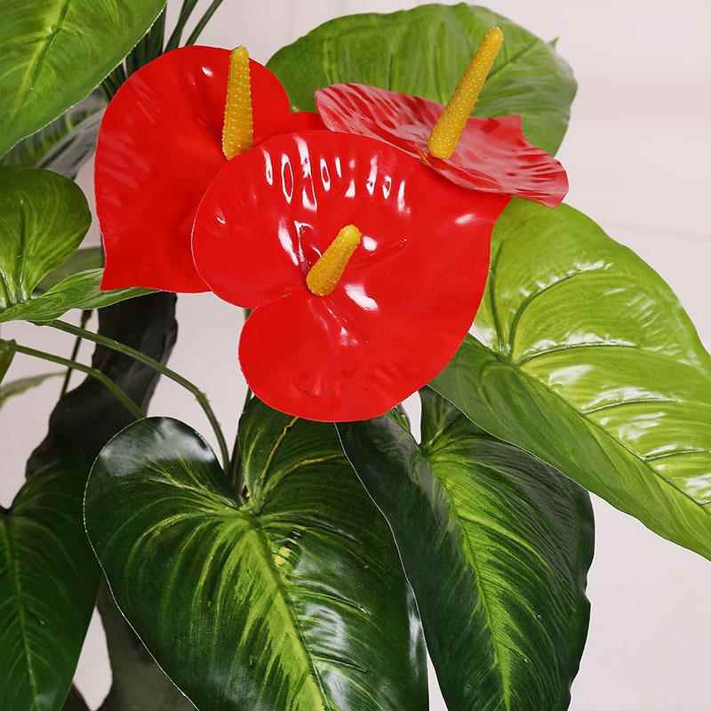假花绿仿花红掌盆栽客厅GFE落料地园真艺装饰盆景植物树塑室内摆