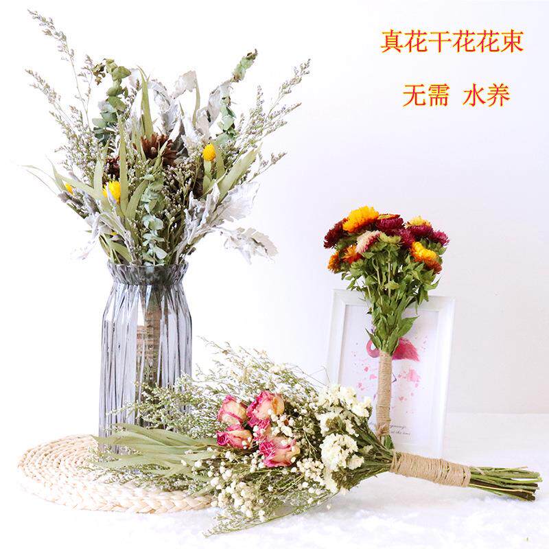 干花花束is干风网n红干花束花天然玫瑰棉花93592171松果满天星尤