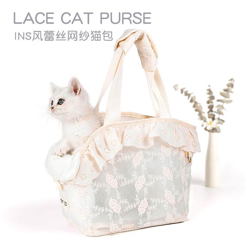 猫包外出便携手提式夏季宠物猫咪幼猫大容量高颜值蕾丝防应激神器