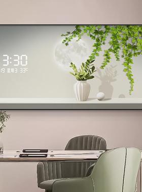 约餐HS-05240绿植字电子数钟简表挂钟客厅装饰画厅插电数显屏表挂