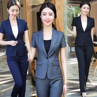 新款 女士夏季 白领教师保险公司工作服 西服套装 GS269酒店职业短袖